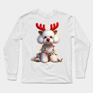 Christmas Red Nose Bichon Frise Dog Long Sleeve T-Shirt